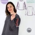 shkatulka sew.ru - Oversized sweatshirt with ruched sleeve WH221021 - height 161-165