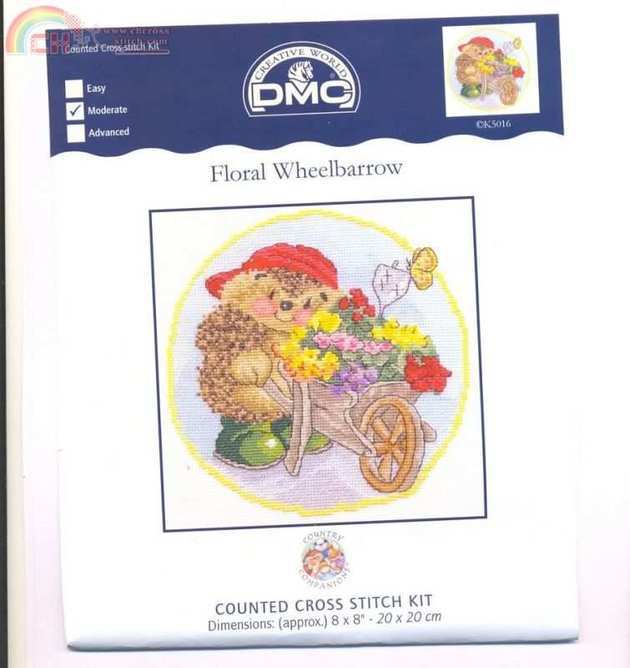 DMC K5016 Country Companions - Floral Wheelbarrow-Cross stitch ...