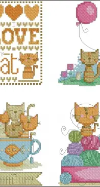 Cats by Durene Jones from The World of Cross Stitching TWOCS 292 PCS + XSD