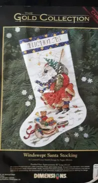 Dimensions - The Gold Collection 8496 Windswept Santa Stocking