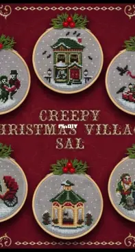 Lola Crow Cross Stitch - Creepy Christmas Village Ornaments - Parts 1-6 SAL