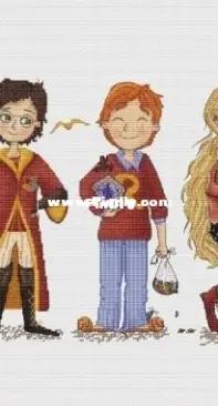Daiy Magic Stitch - Harry Potter and Friends - Draco Malfoy, Harry Potter, Hermione Granger, Luna Lovegood, Ron Weasley by Anastasia Slavina