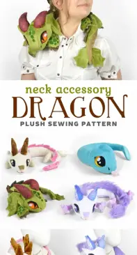 Choly Knight - Sew Desu Ne? - Neck Accessory Dragon plush Sewing Pattern - English