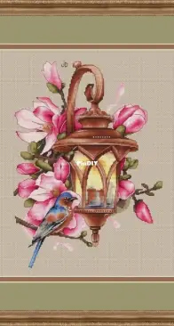 Lantern With Blue Bird by Jeanne Dick-