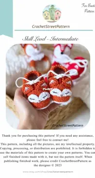 Crochet Street Pattern - Vinera Eyer - Vinera Kapustkina / Oxana - Fox booties