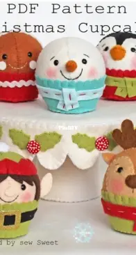 Sew Sweet - Emma Digennaro - Christmas Cupcakes - Set two