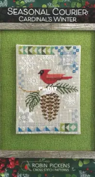 Robin Pickens Cross Stitch Patterns - Seasonal Courier: - Cardinal's Winter