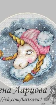 Unicorn In A Winter Hat by Elena Lartsova