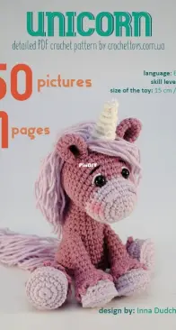 Crochet Toys - Inna Dudchenko - Unicorn