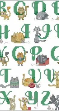 Cats ABC by Durene Jones from The World of Cross Stitching TWOCS 265 PCS + XSD