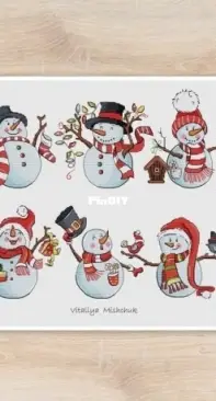 Collection of Christmas Snowmen by Vitaliya Mishchuk