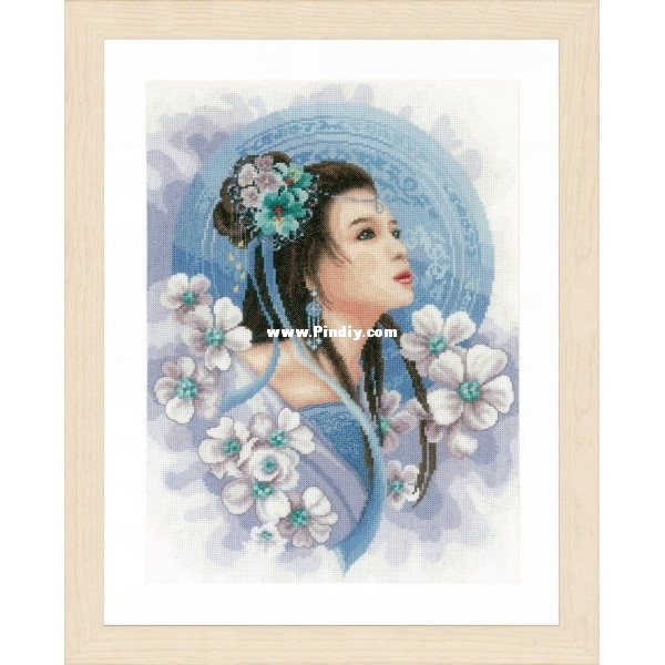 Asian lady in blue