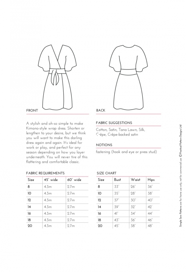 Kimono dress Simple sew line art