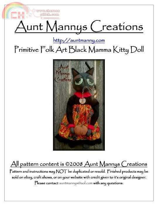 Aunt Manny's Creations - Black Mamma Kitty Doll
