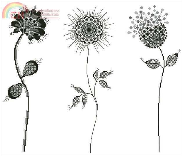 XC1064 Three Black Backlace Flowers.jpg