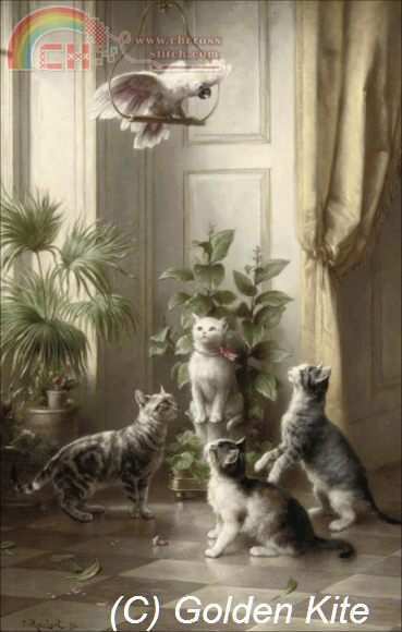 1853. Cats and the Cockatoo (large).jpg