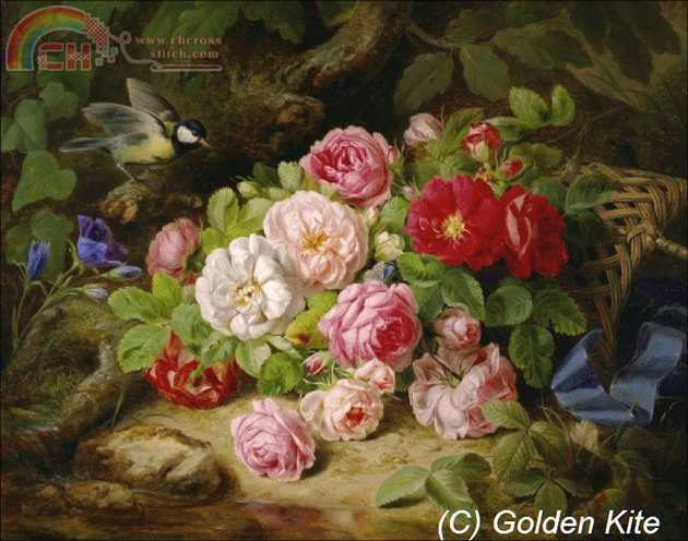 1981. Bouquet of Roses with Blue Ribbon.jpg