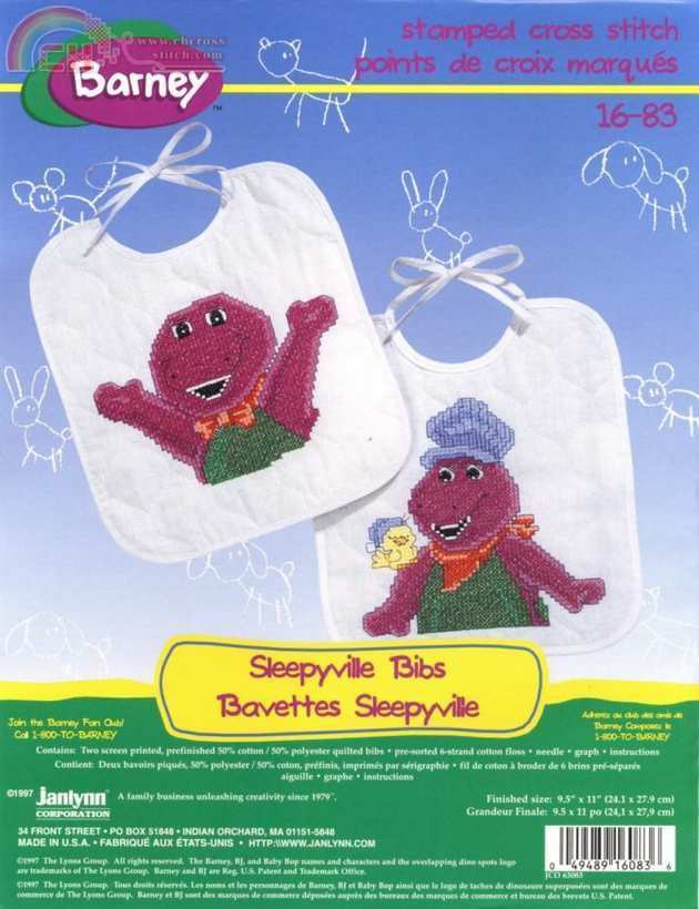 Janlynn 16-83 - Barney - Sleepyville Bibs