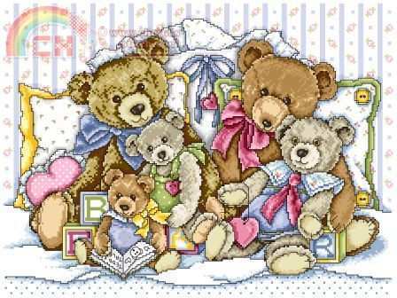 Joan Elliot - A Cuddle of Teddies.jpg