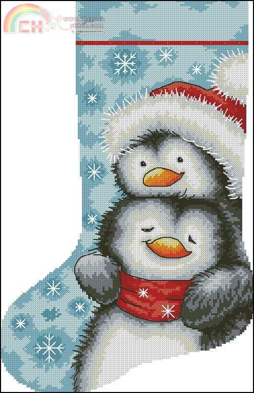 Dimensions 09144 Hugging Penguins Stocking II.jpg