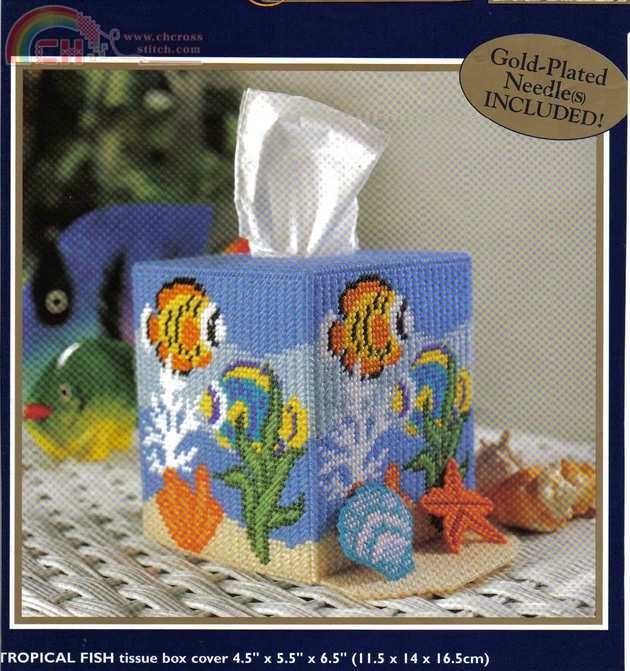 Bucilla 6291-Tropical Fish Tissue Box Cover 01.jpg
