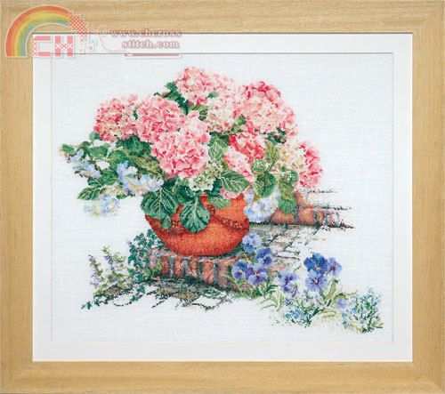 TG2078 OK Pink Hydrangeas Basket