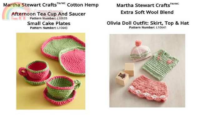 Olivia Doll Outfit - Martha Stewart - Tea Set - crochet
