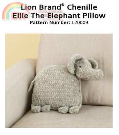 Ellie The Elephant Pillow - crochet