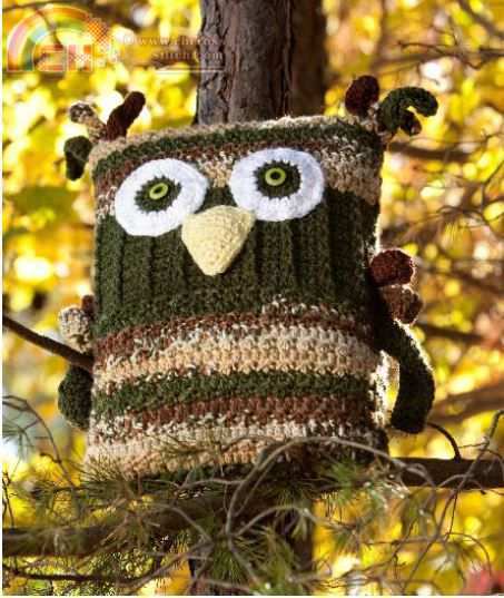 Crocheted Woodland Owl Pillow.JPG