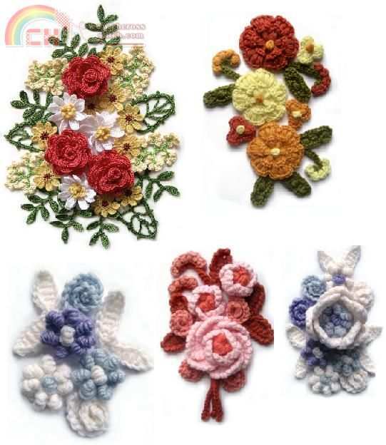 flower bouquets in crochet