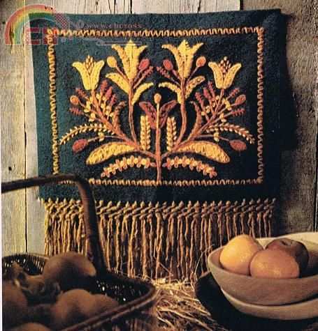 Crewel Embroidery - Rustic Wall Hanging