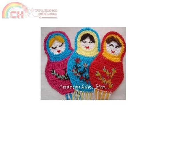 crochet pattern matrioska applique