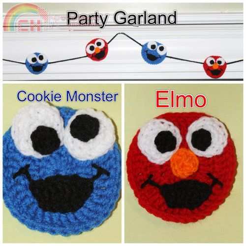 Elmo and Cookie Monster Appliques or Party Garlands.jpg