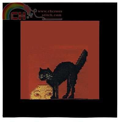 Cat and Moon - Halloween