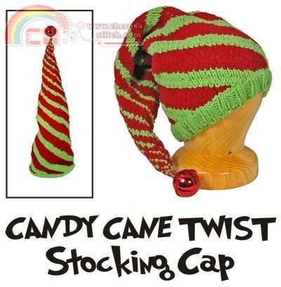 Polar Knit Candy Cane Hat Knitting Pattern