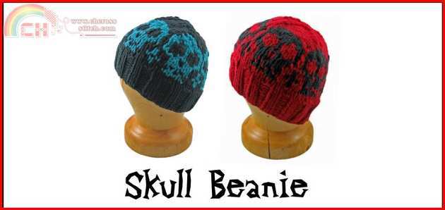 Polar Knits Skull Beanie Hat Pattern Bulky Yarn
