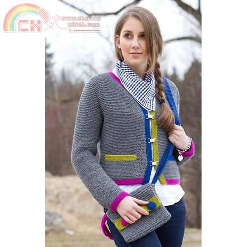 Color Block Cardigan & Bag