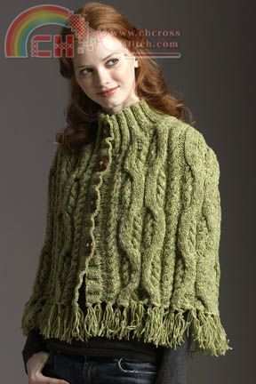 Tahki Stacy Charles Cabled Cape Knitting Pattern