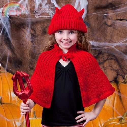 Coats & Clark/Herrschners Little Devil Hat-Cape Crochet Pattern