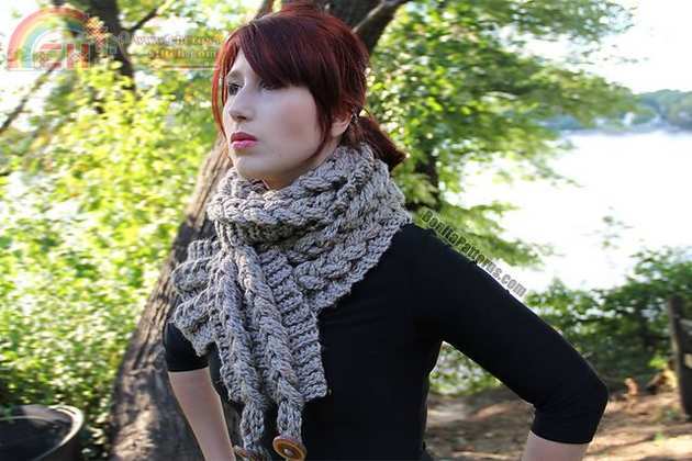 Knit-Look Braid Stitch Scarf by Bonita Patterns