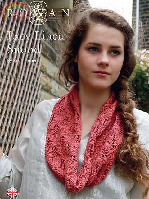 Sara Thornett for Rowan Lacy Linen Snood Knitting Pattern