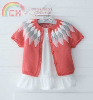 Phildar Baby Short-Sleeved Cardigan Knitting Pattern.jpg