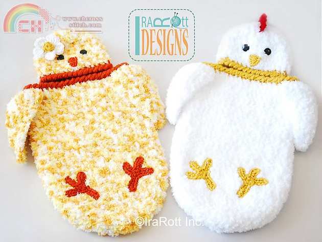 Bok Bok Easter Chicken Baby Hat and Cocoon Set by Ira Rott.jpg