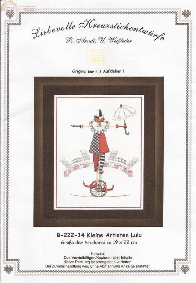 Liebevolle Kreuzstichentwürfe LKE B-222-14 Kleine Artisten Lulu.jpg