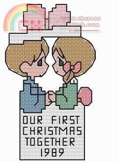 DMC 12855-2 Precious Moments Miniature Collection - 47 Our first Christmas.jpg