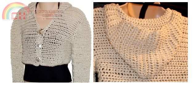 hooded cropped cardigan