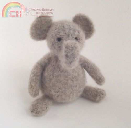 Crocheted and Felted Elephant - Vicky Lewis (The Birds and Bees).jpg