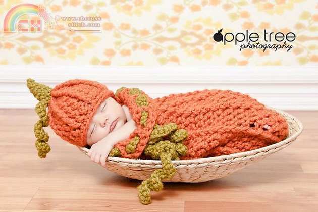 Chunky Pumpkin Hat & Cocoon by Crochet by Jennifer.jpg