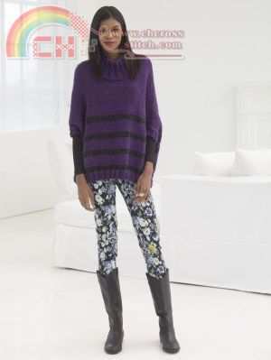 Montclair Poncho Knitting Pattern Designed by Lion Brand
