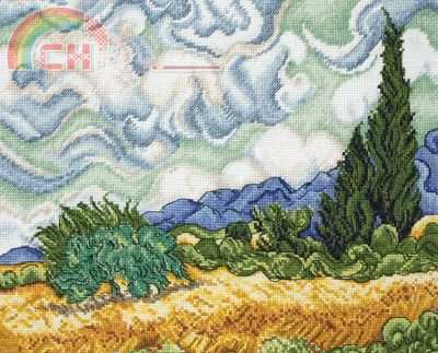 Maia Wheat Field with Cypresses